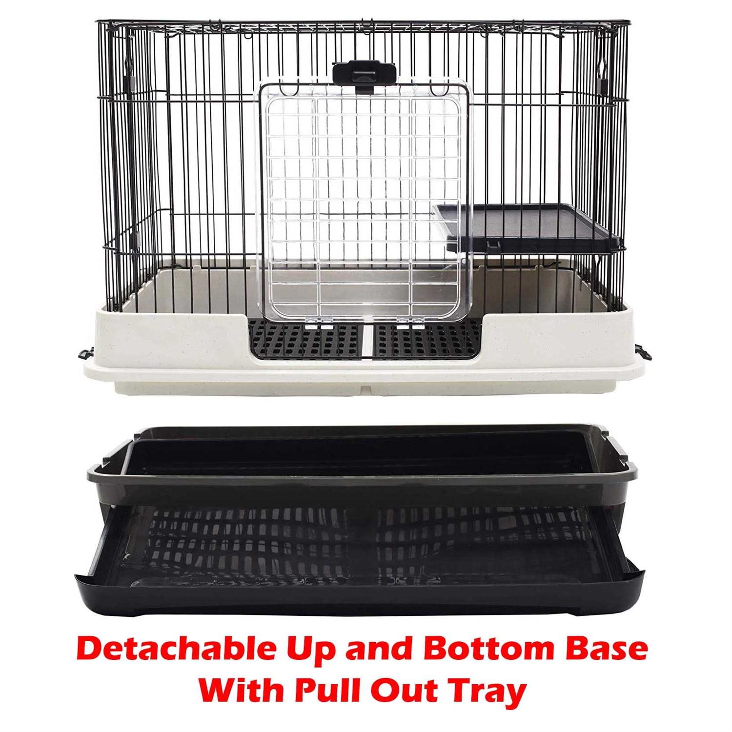 2-levels Indoor Outdoor Durable Small Animal Pet Cage for Guinea Pig Ferret Chinchilla Cat Playpen Rabbit Hutch with Solid Platform & Ramp Leakproof
