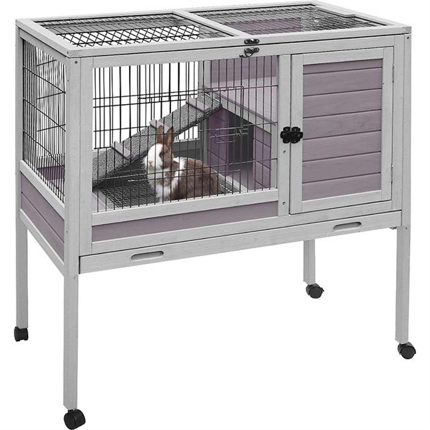 Aivituvin Small Rabbit Hutch with Pull Out Tray AIR53
