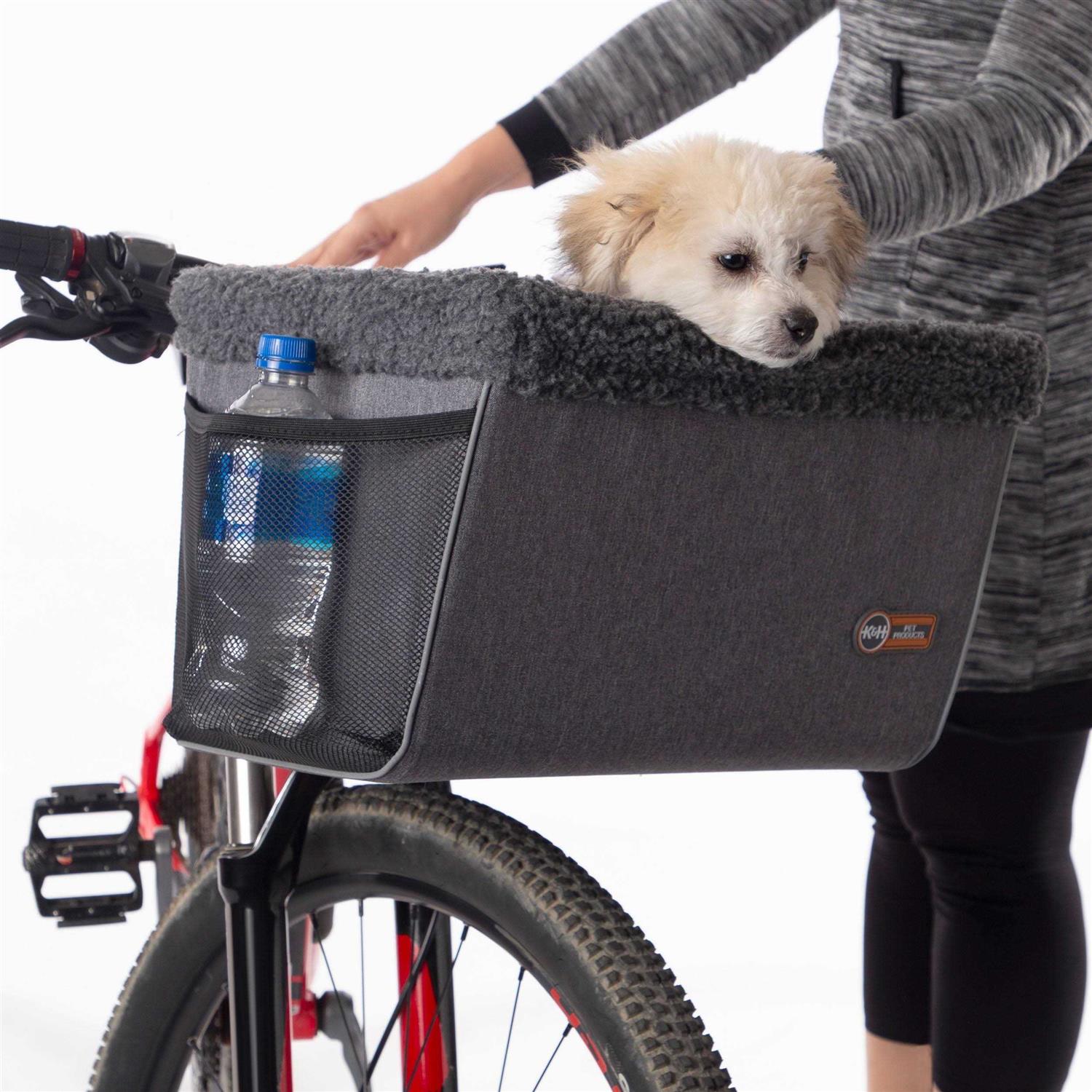 K&H Pet Products Travel Bike Basket for Pets Gray