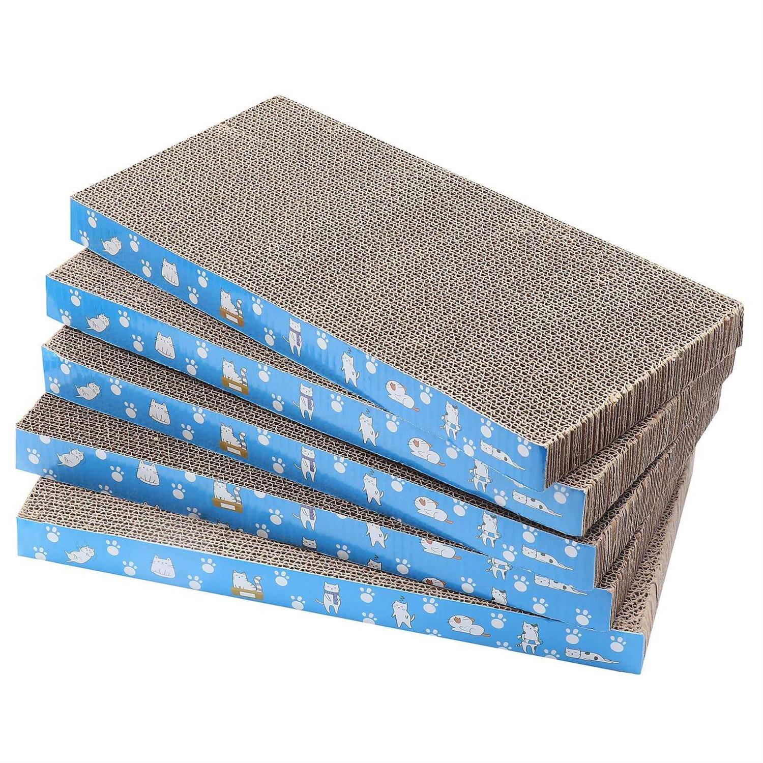 5 Packs in 1 Cat Scratch Pad Cat Scratcher Cardboard,Reversible,Durable Recyclable Cardboard