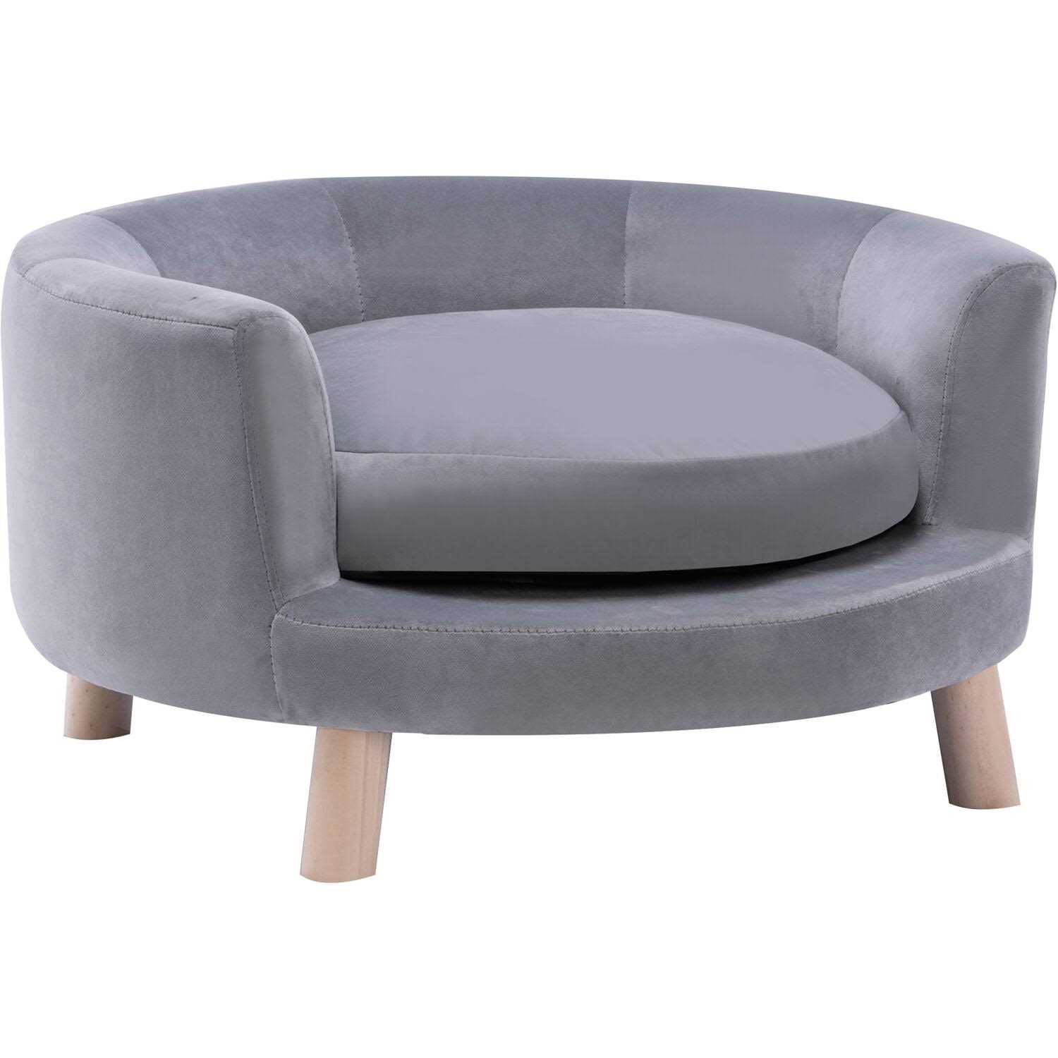 Critter Sitters 28-in. Elegant Faux-Velvet Circular Pet Bed for Small to Medium-Sized Dogs and Cats