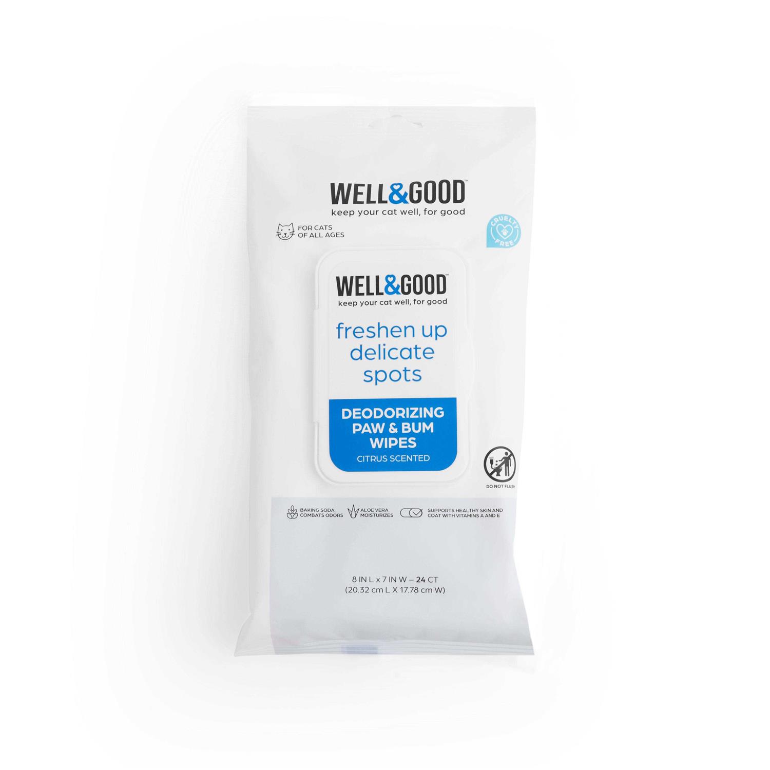 Well & Good Deodorizing Paw and Bum Wipes