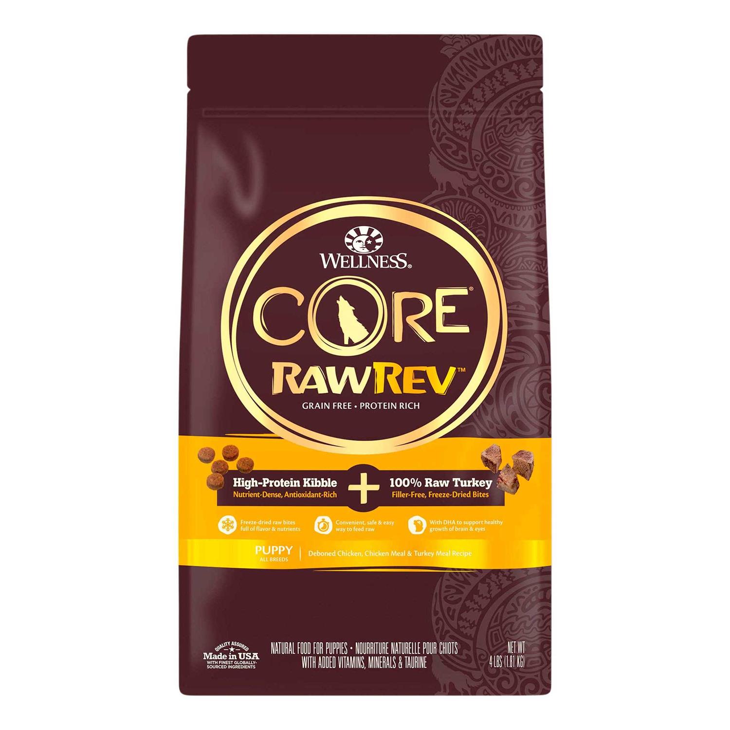 Wellness CORE RawRev Grain Free Natural Deboned Chicken with Freeze Dried Turkey Recipe Dry Puppy Food