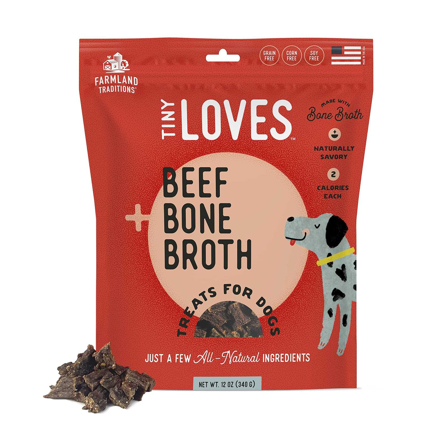 Farmland Traditions Tiny Loves Beef with Bone Broth Flavored Jerky Dog Treats
