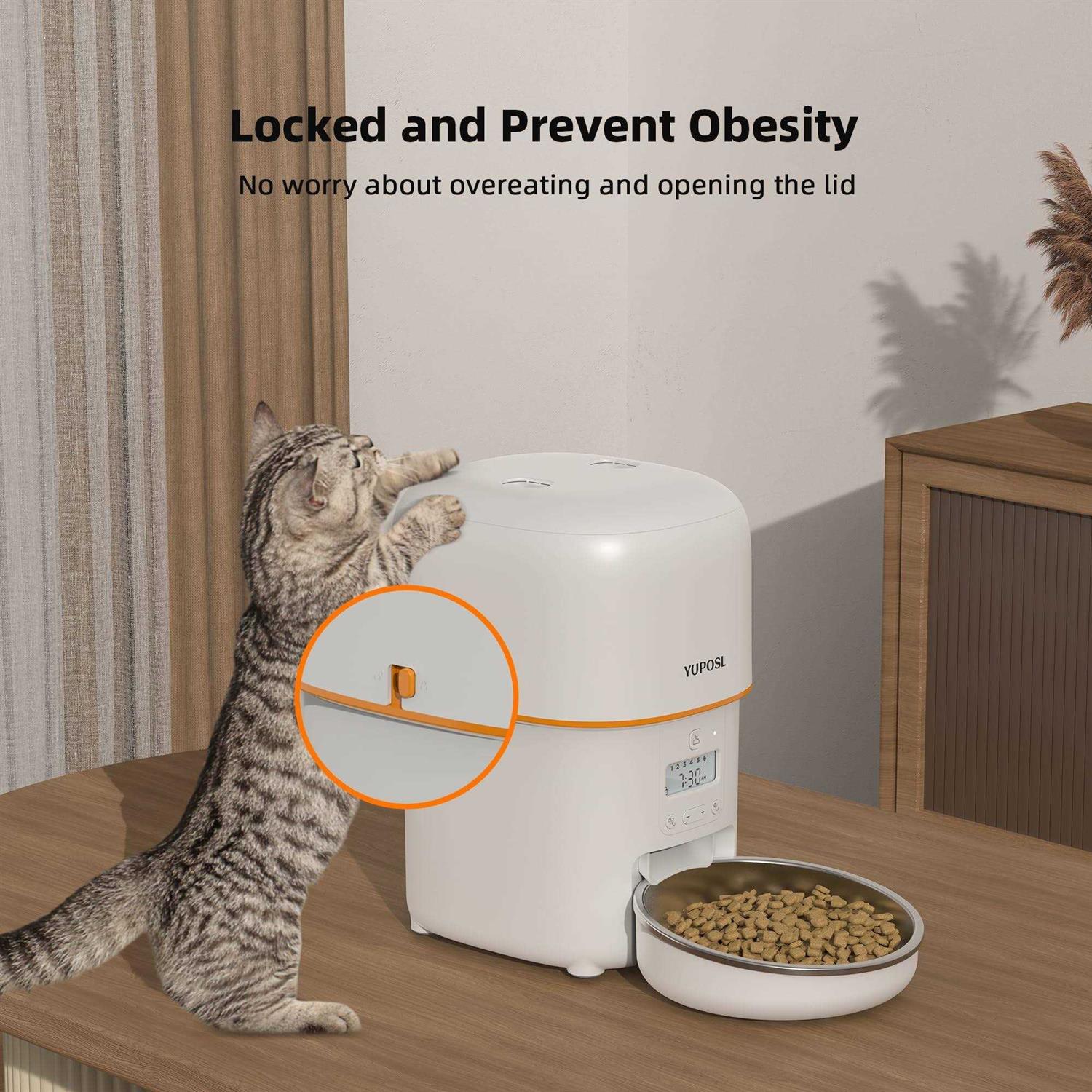 Yuposl Automatic Cat Feeders 8cup/68oz Cat Food Dispenser Easy to Use