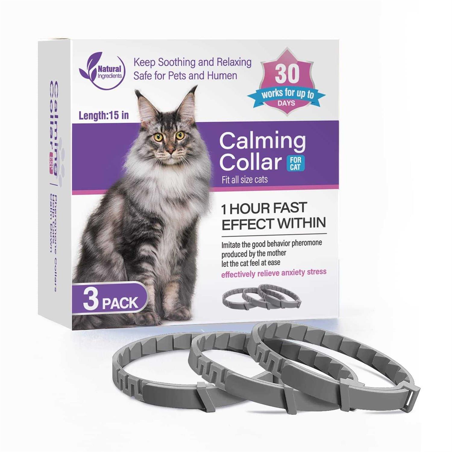 Tcllka 3 Pack Calming Collar Efficient Relieve Reduce Anxiety Stress Pheromones Calm Relaxing Comfortable Breakaway