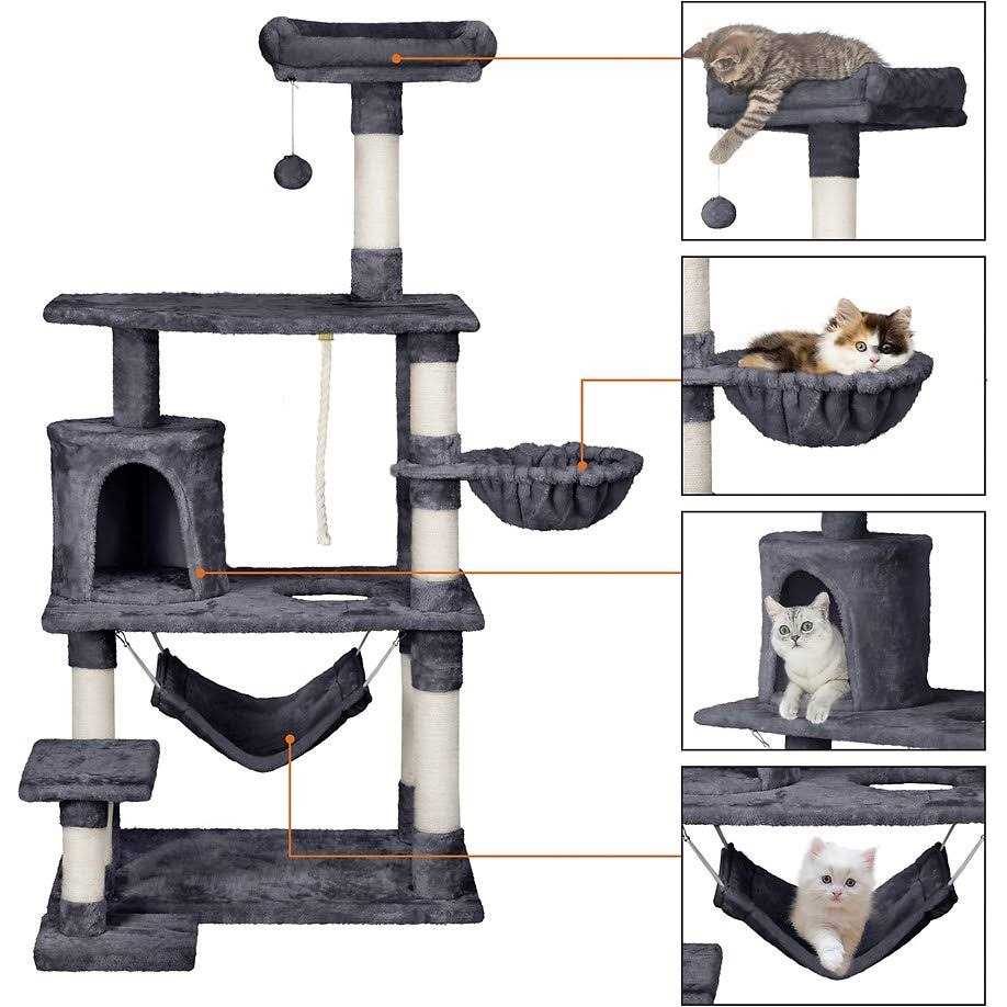 Yaheetech 61.5-in Plush Cat Tree Condo