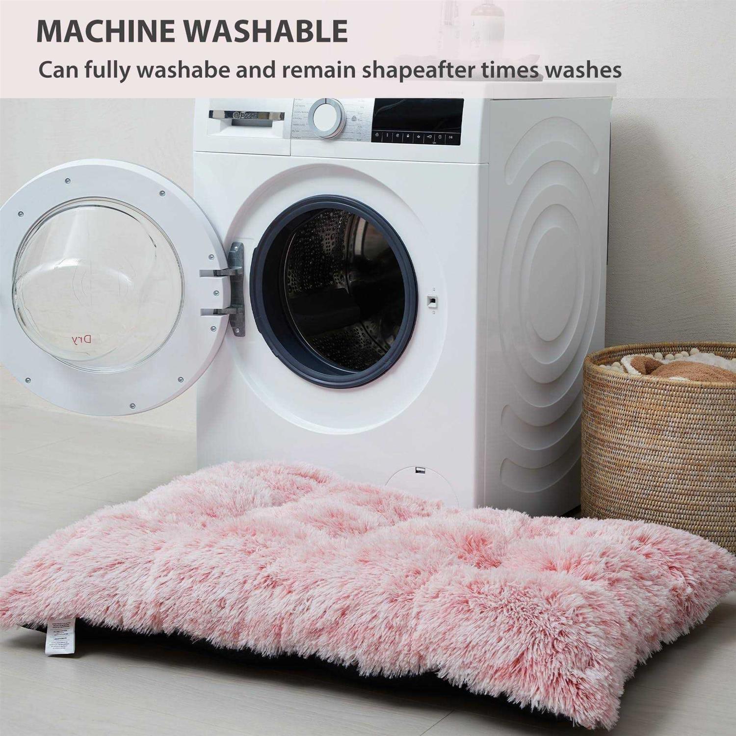 BFPETHOME Dog Beds for Large Dogs Plush Dog Crate Bed Fluffy Cozy Kennel Pad for Sleeping &Ease Anxiety