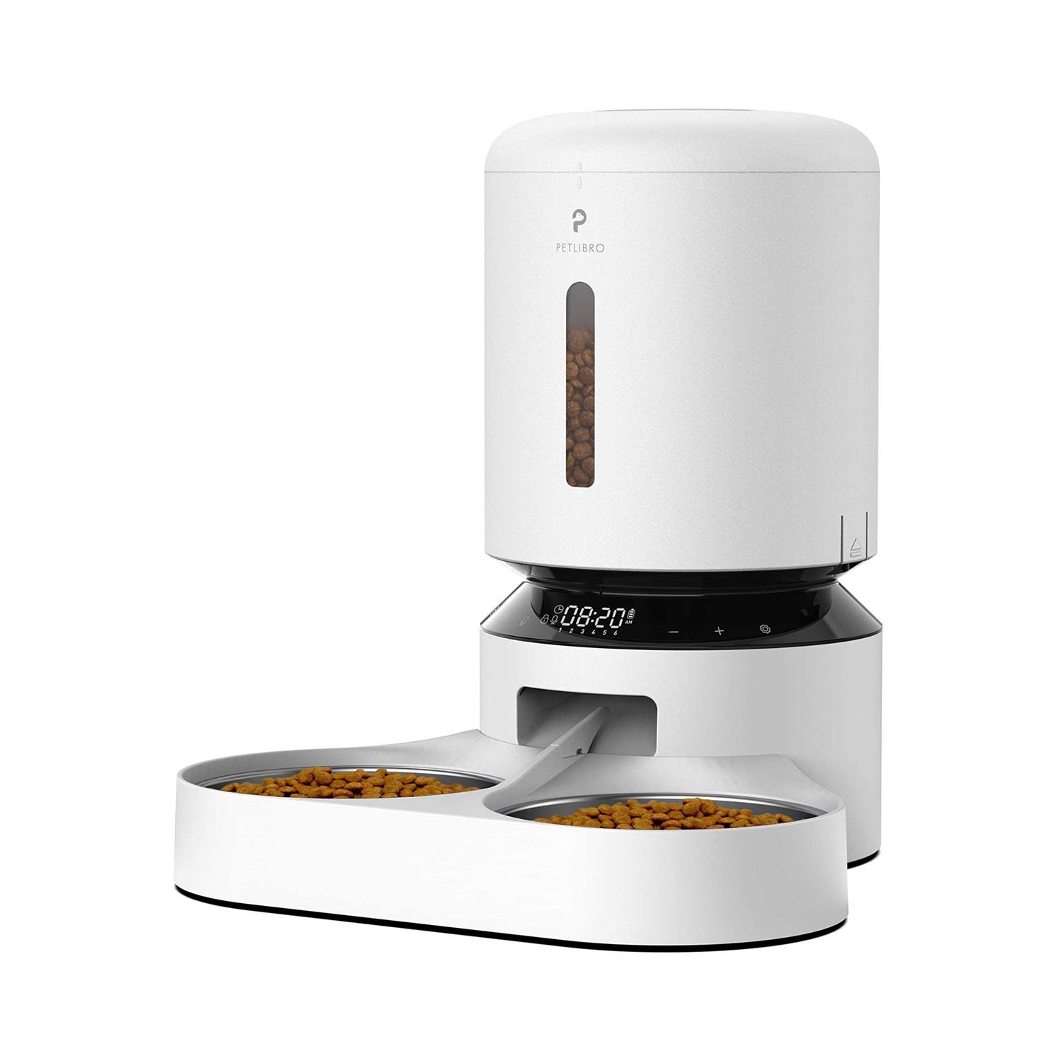 PETLIBRO Automatic Cat Feeder For Two Cats, 5L Dry Food Dispenser With Splitter And Two Stainless Bowls, 10S Meal Call And Timer