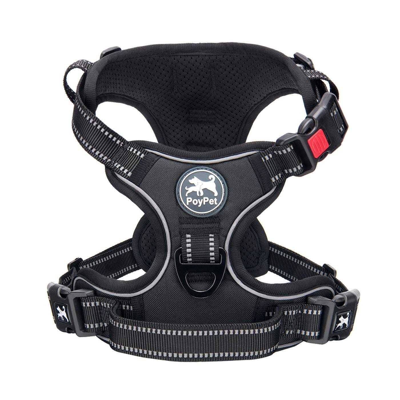 Poypet No Pull Dog Harness, Reflective Vest Harness with Front Adjustable