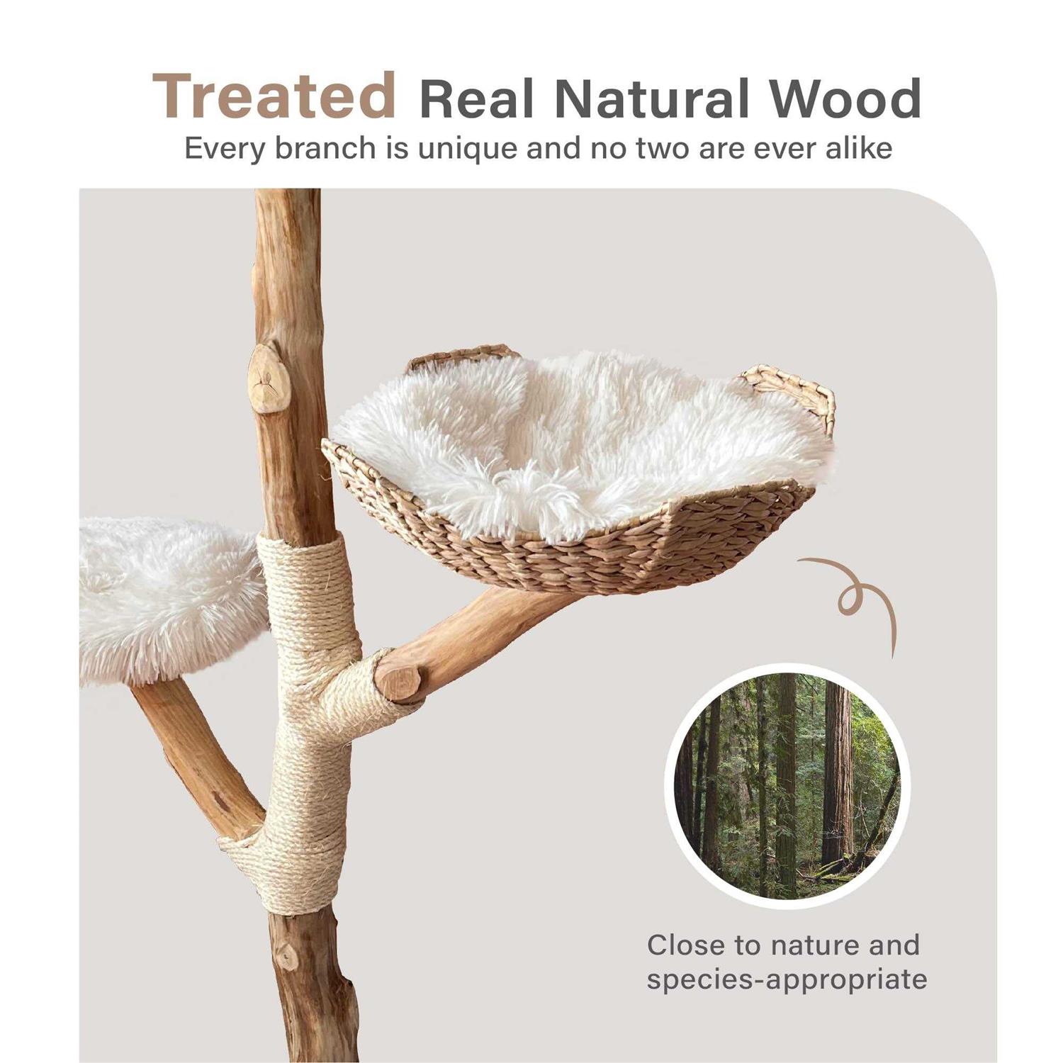 Injollylives Modern Cat Tree Tower Wooden Cat Tower Heavy Duty Cat Trees