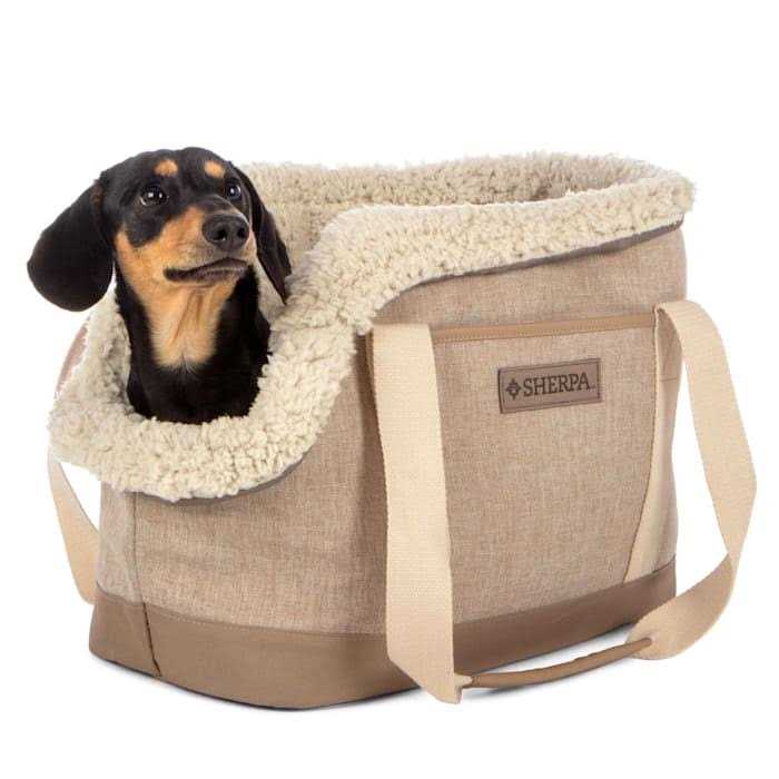 Sherpa Tan Luxe Tote Fashionable Pet Carrier