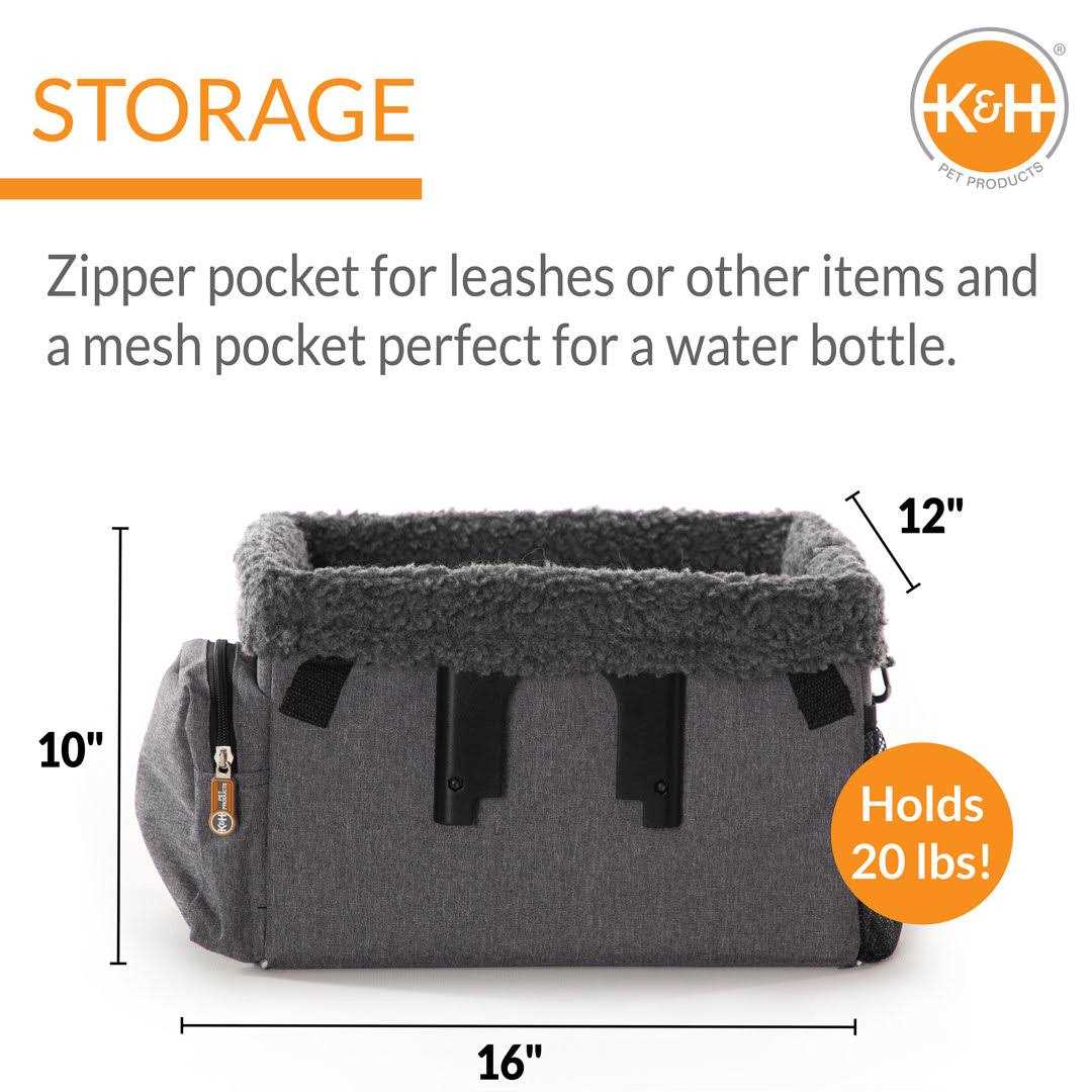 K&H Pet Products Travel Bike Basket for Pets Gray