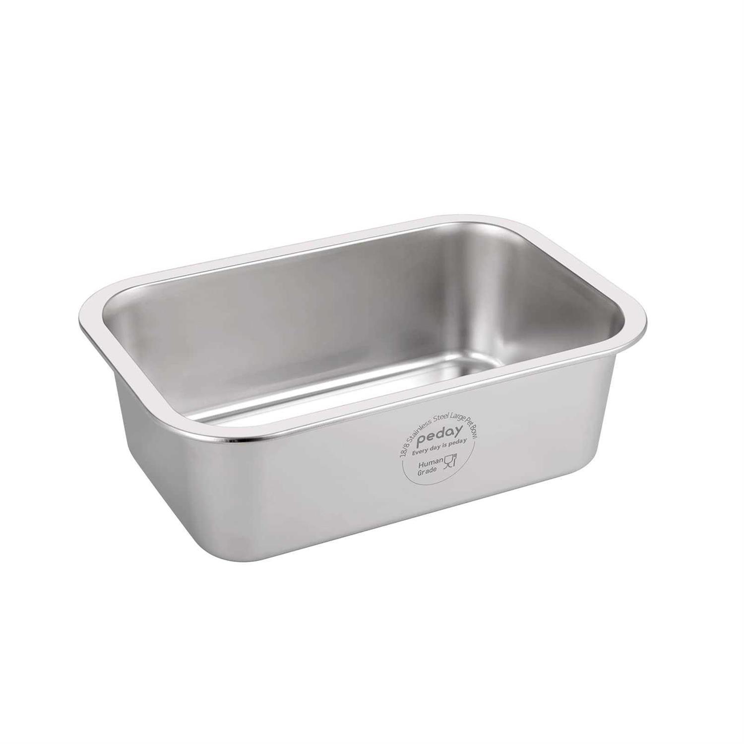 PEDAY Large Dog Water Bowl 304 Stainless Steel extra Large Dog Bowl for big & x-Large dogs