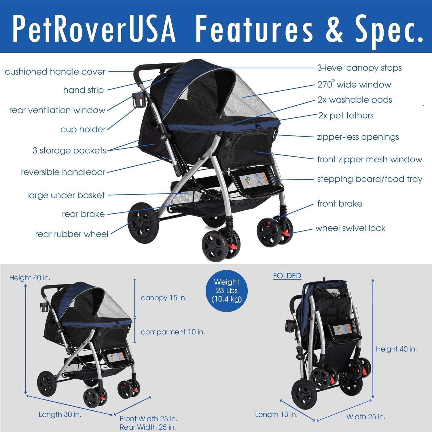 HPZ Rover Premium Heavy Duty Pet Stroller