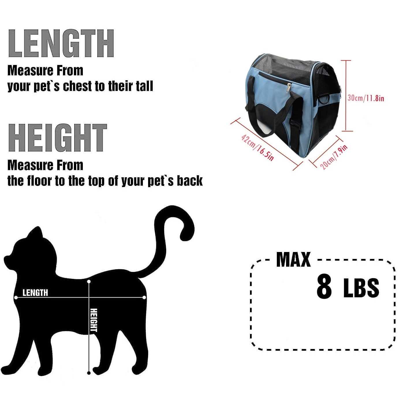 ZaneSun Cat Carrier,Soft-Sided Pet Travel Carrier for Cats,Dogs Puppy Comfort Portable Foldable Pet Bag Airline Approved