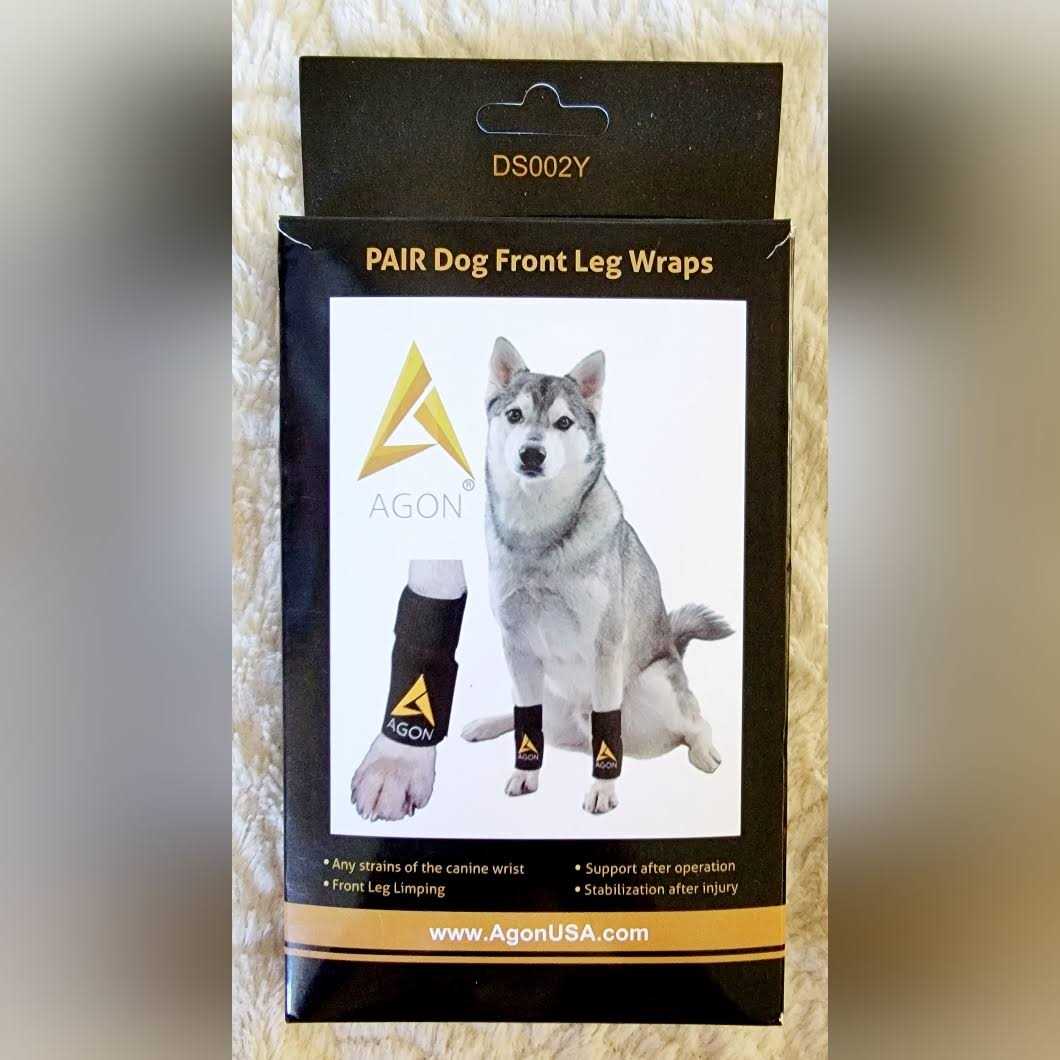 Pair Agon Dog Canine Front Leg Brace Paw Compression Wraps with Protects Wounds