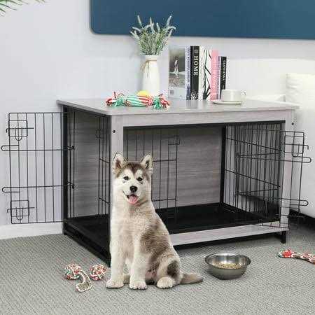 Pirecart Dog Crate Furniture Wooden Dog Kennel End