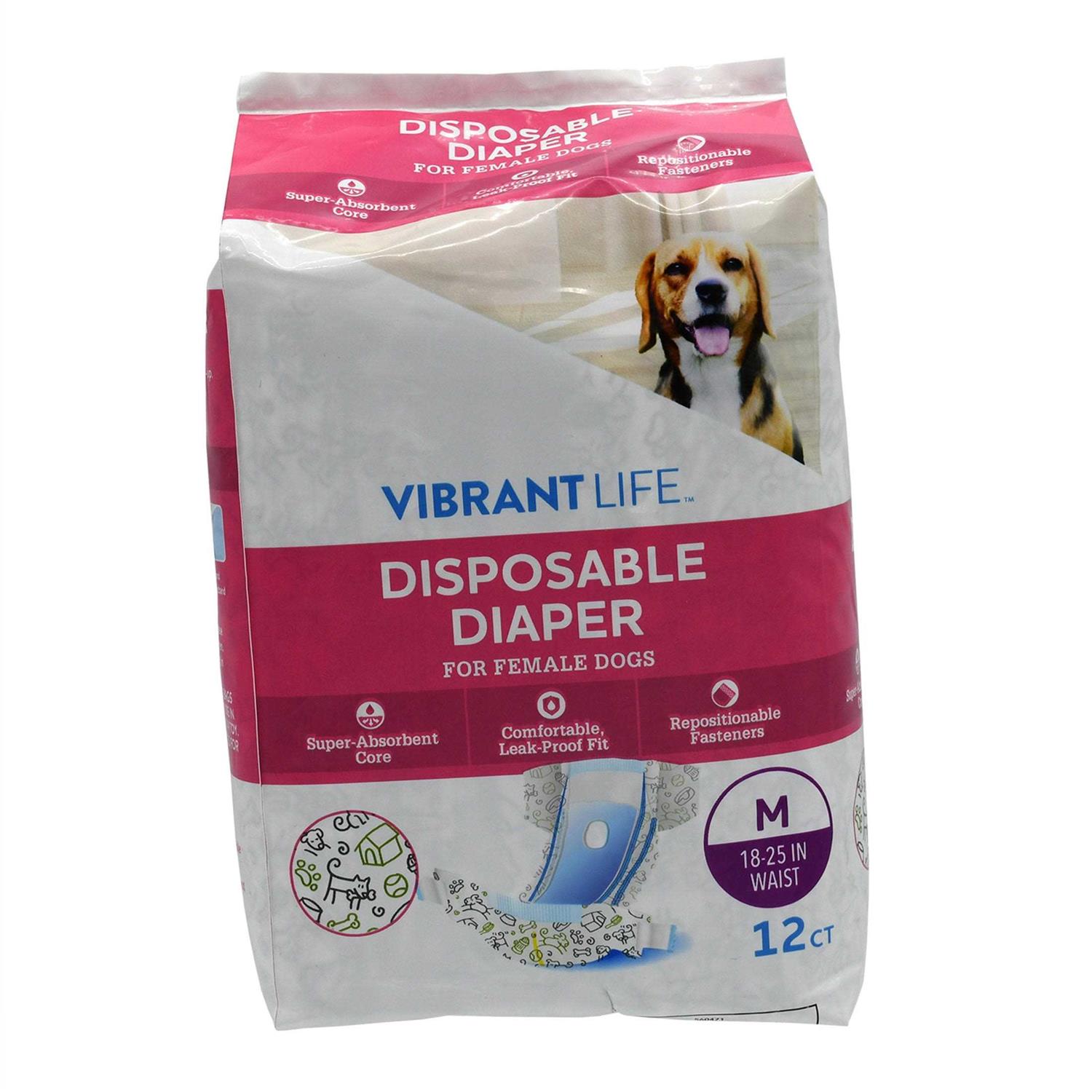 Vibrant Life Disposable Diapers for Female Dogs