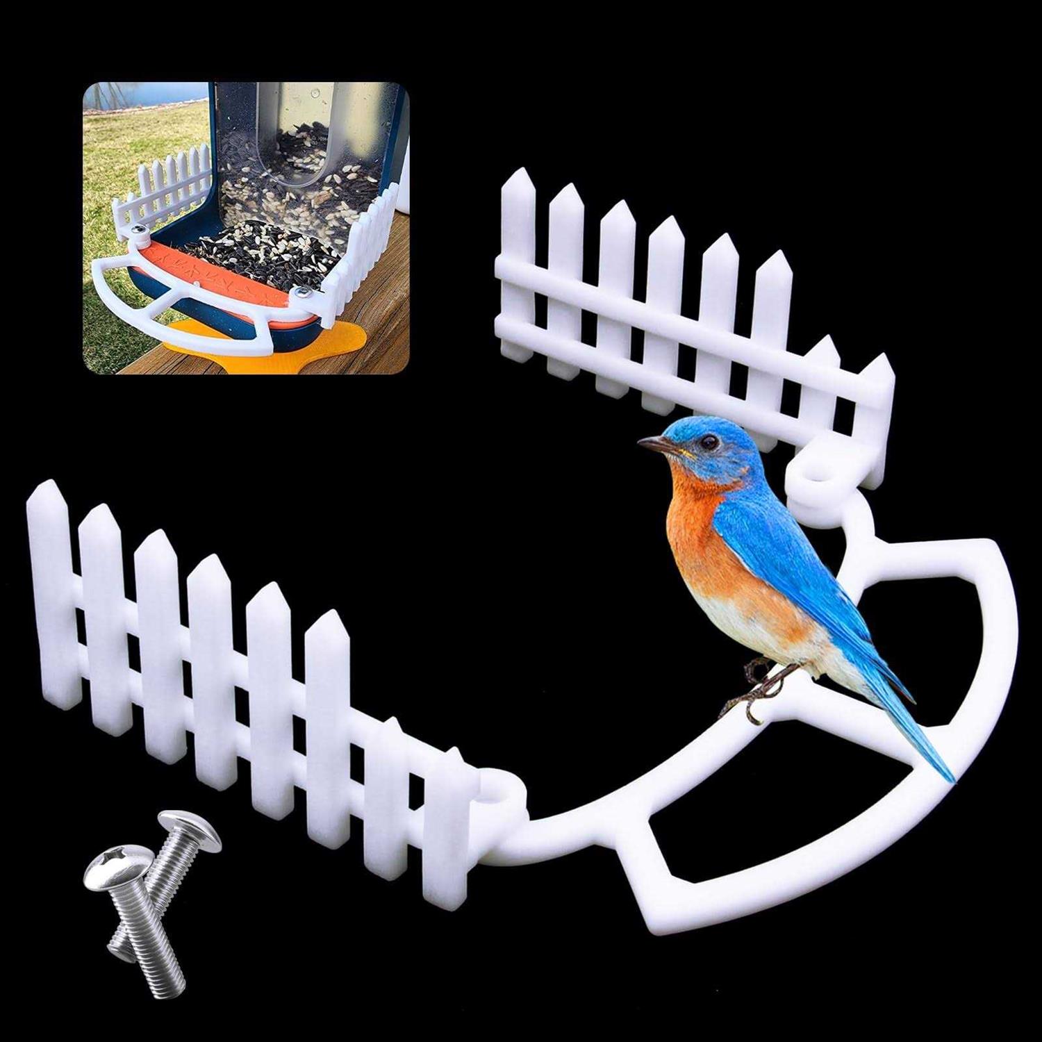 3 Pcs Perch for Bird Buddy with Side Fence,Wider Extension Perch to DIY Add-ons