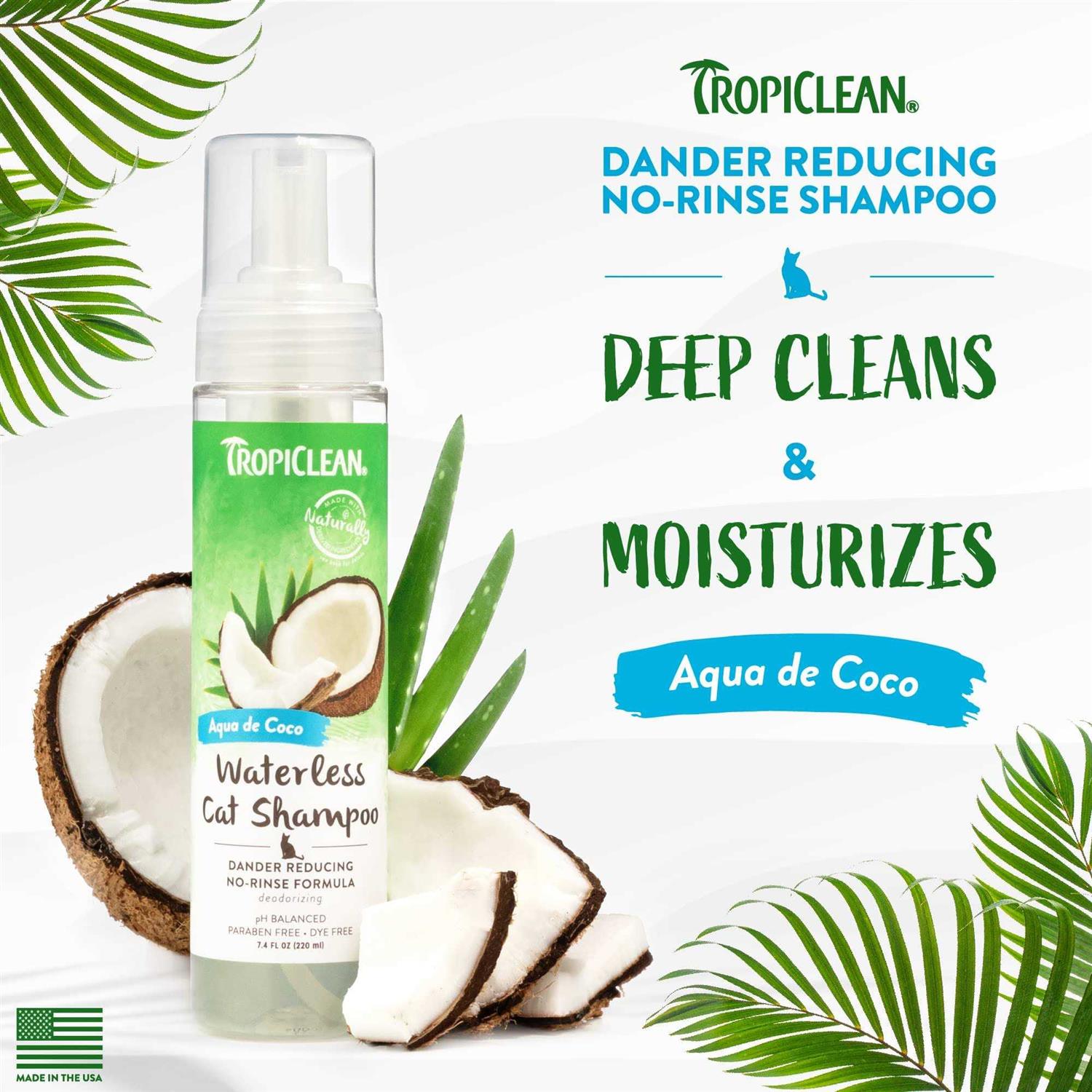 Tropiclean Dander Reducing Waterless Cat Shampoo