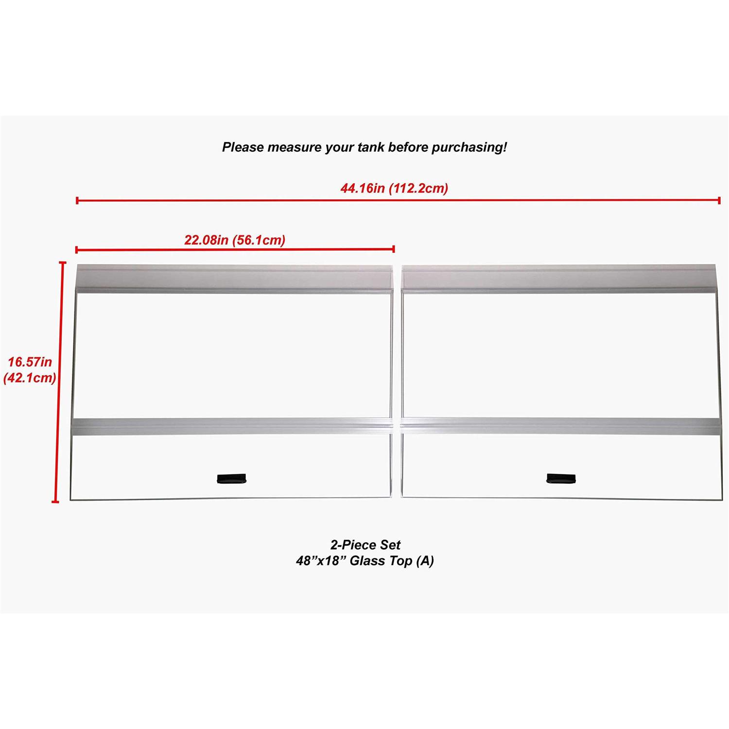 H2Pro Glass canopy 2 Piece Set for Aqueon All Glass 7590110 gallon 48×18 Aquarium Fish Tank