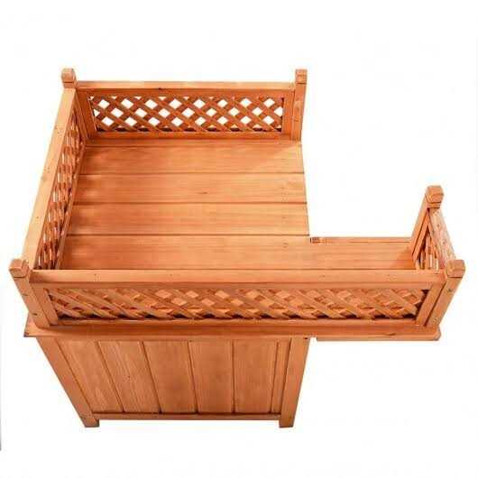 Giantex Pet Dog House, Wooden Dog Room Shelter with Stairs, Raised Roof and Balcony Bed for Indoor and Outdoor Use