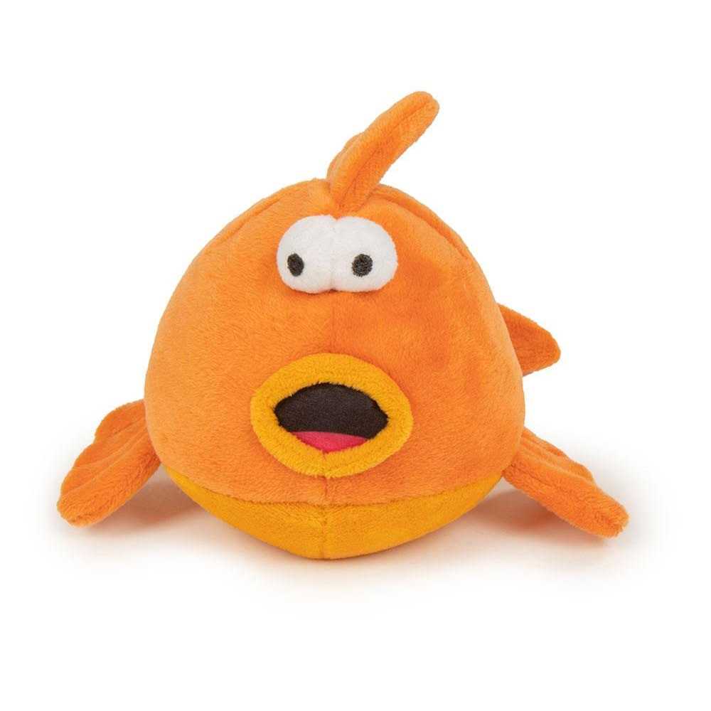 goDog Action Plush Gold Fish Dog Toy