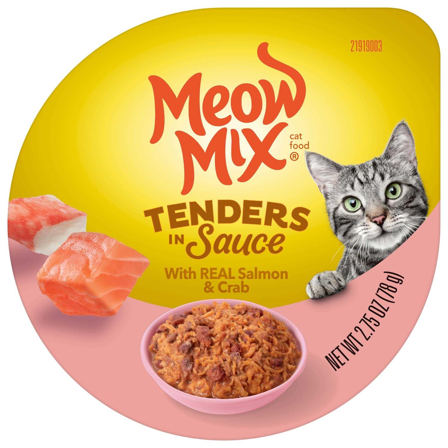 Meow Mix Tender Favorites with Real Salmon & Crab in Sauce Wet Cat Food
