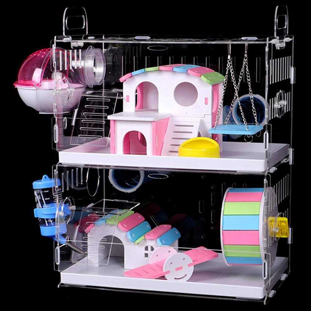 DuvinDD Hamster cages with crossover Tubes Tunnels Large Hamster cage Habitats gerbil House