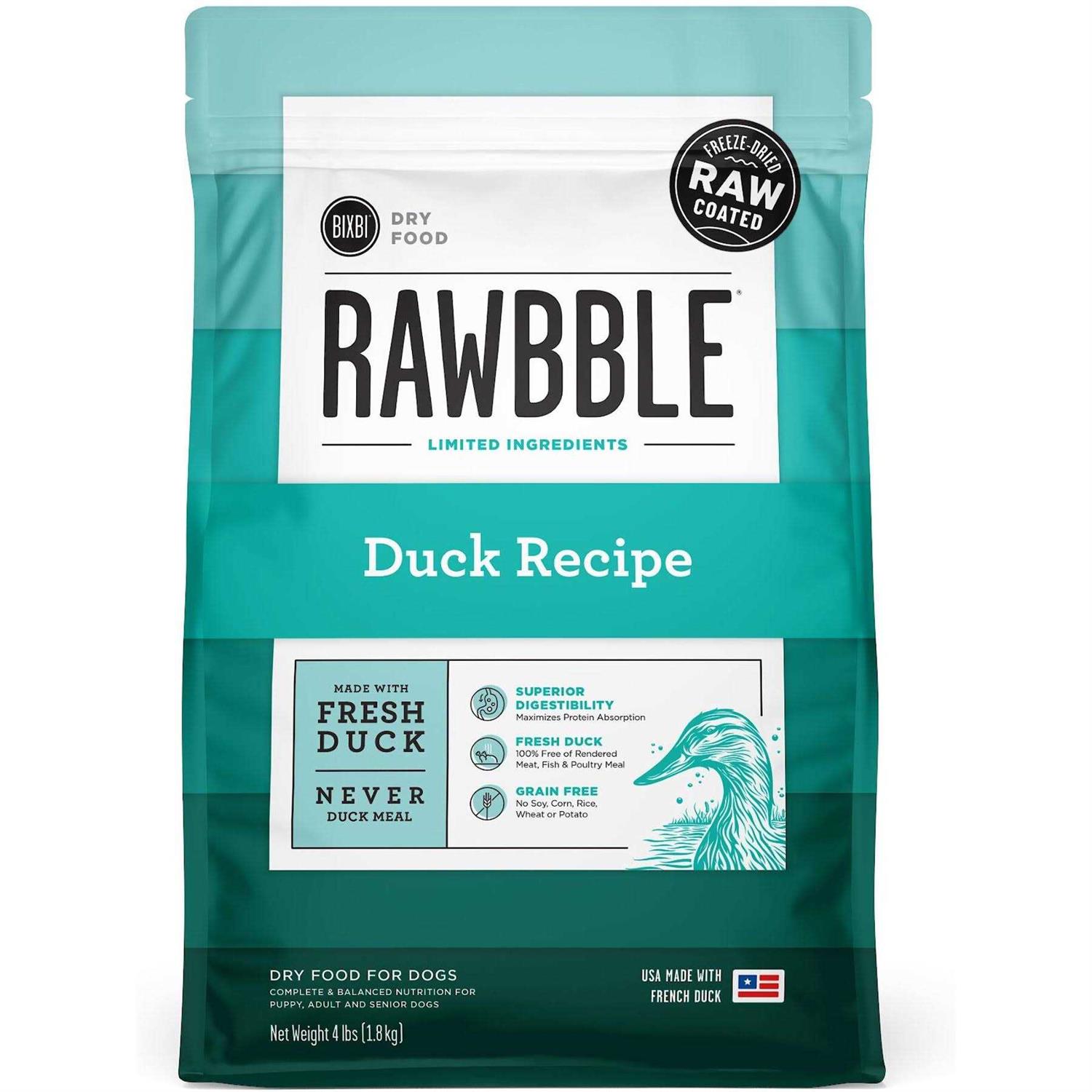 BIXBI Rawbble Duck Recipe Dry Dog Food