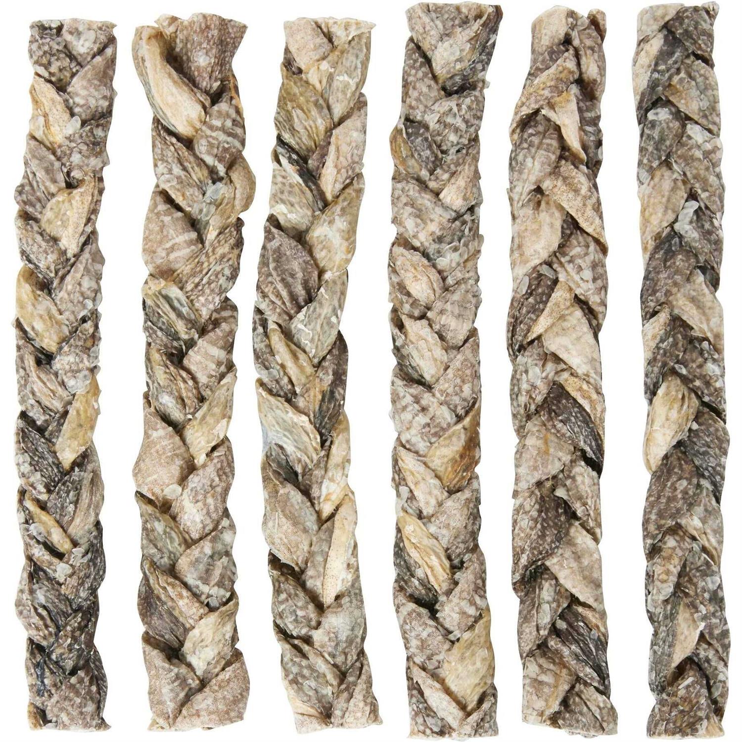 Bones & Chews 8 Braided Braided Cod Skin Dog Treats