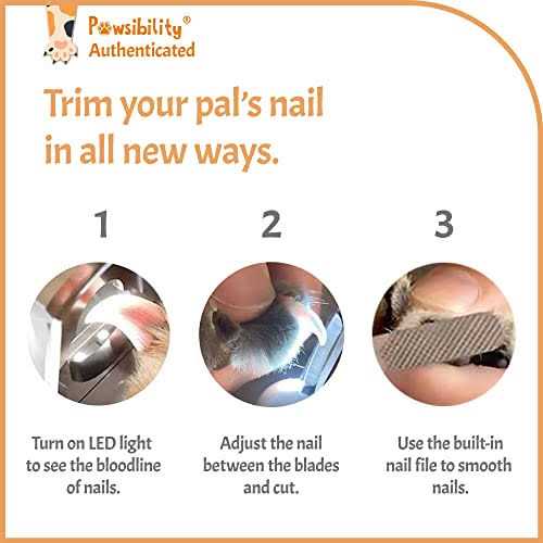 Pawsibility Reinvented Pet Nail Clippers for Your Pal Ultra Bright LED Light for Bloodline