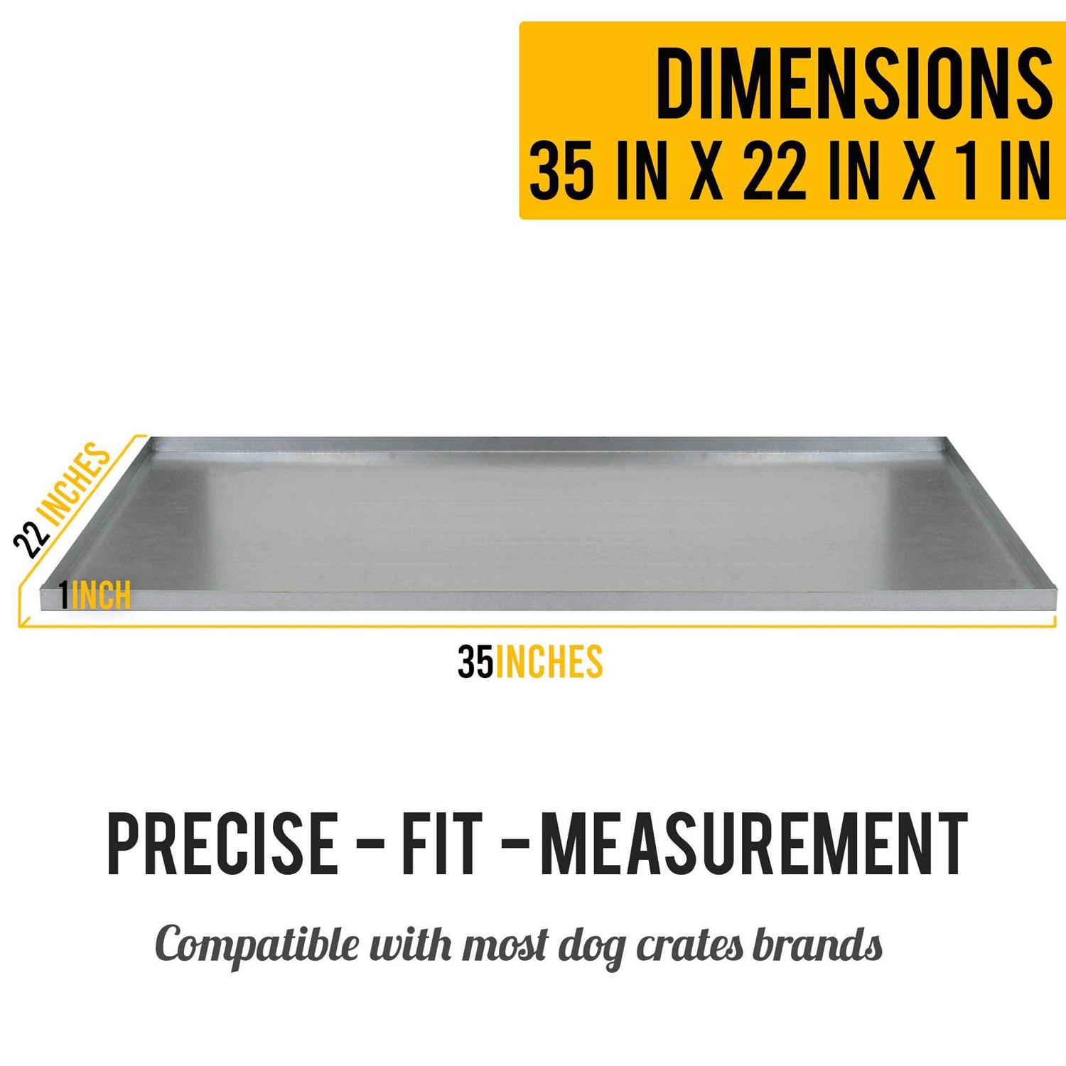 KOPEKS Galvanized Metal Tray for Dog Crates, Pet Kennels, Restaurant Grease Traps, and Floor Protection