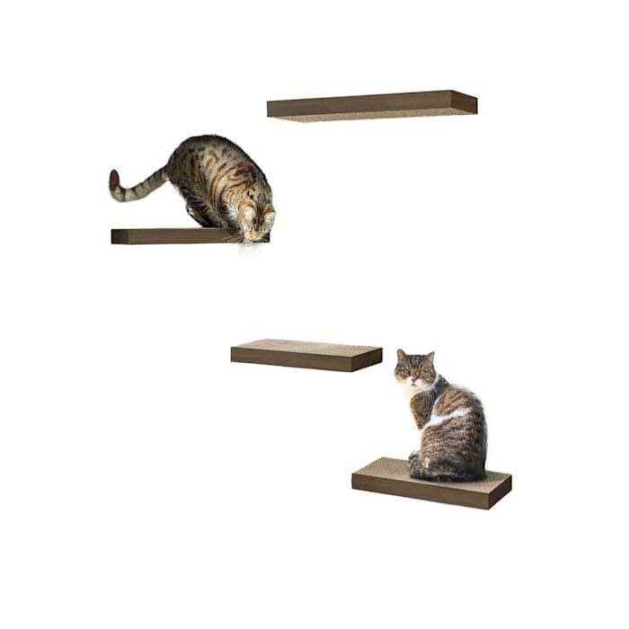 Way Basics Cat Scratcher Floating Shelf Combo