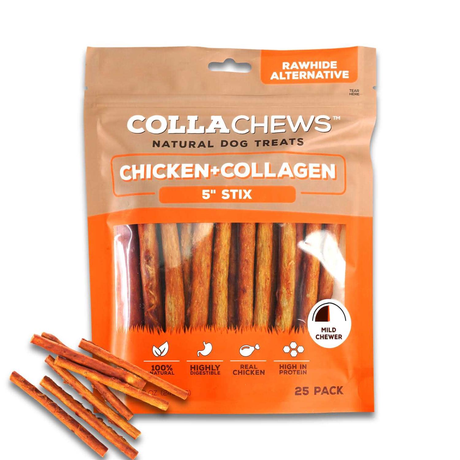Collachews Beef + Collagen Rawhide Free 5 Stix Dog Treat
