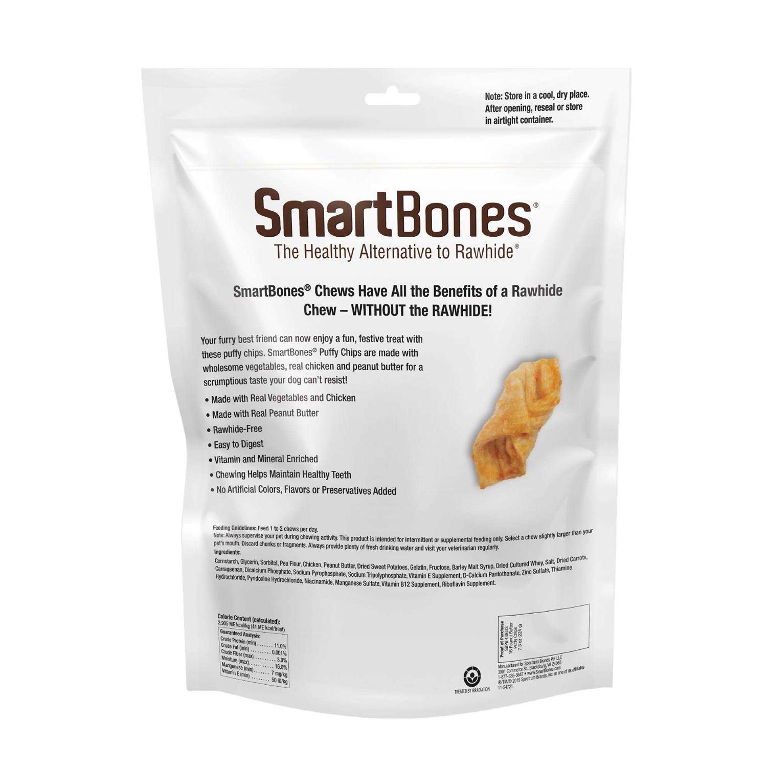 SmartBones Puffy Chips Real Peanut Butter Dog Treats