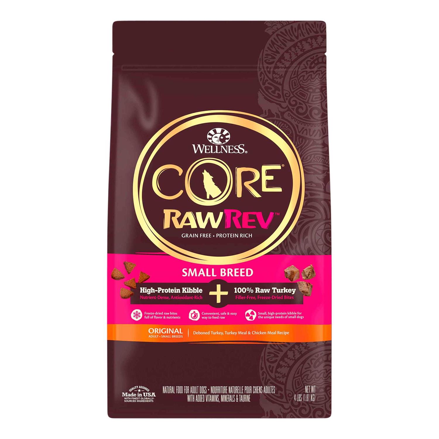 Wellness Core RawRev Natural Grain Free Original Chicken with Freeze Dried Turkey Small Breed Dry Dog Food
