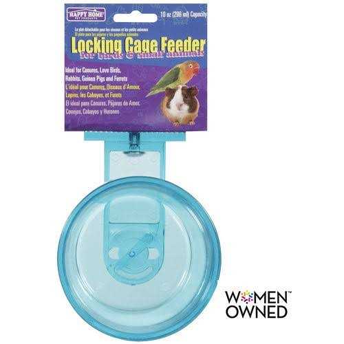 Happy Home Pet Products Locking Cage Feeder for Birds & Small Animals