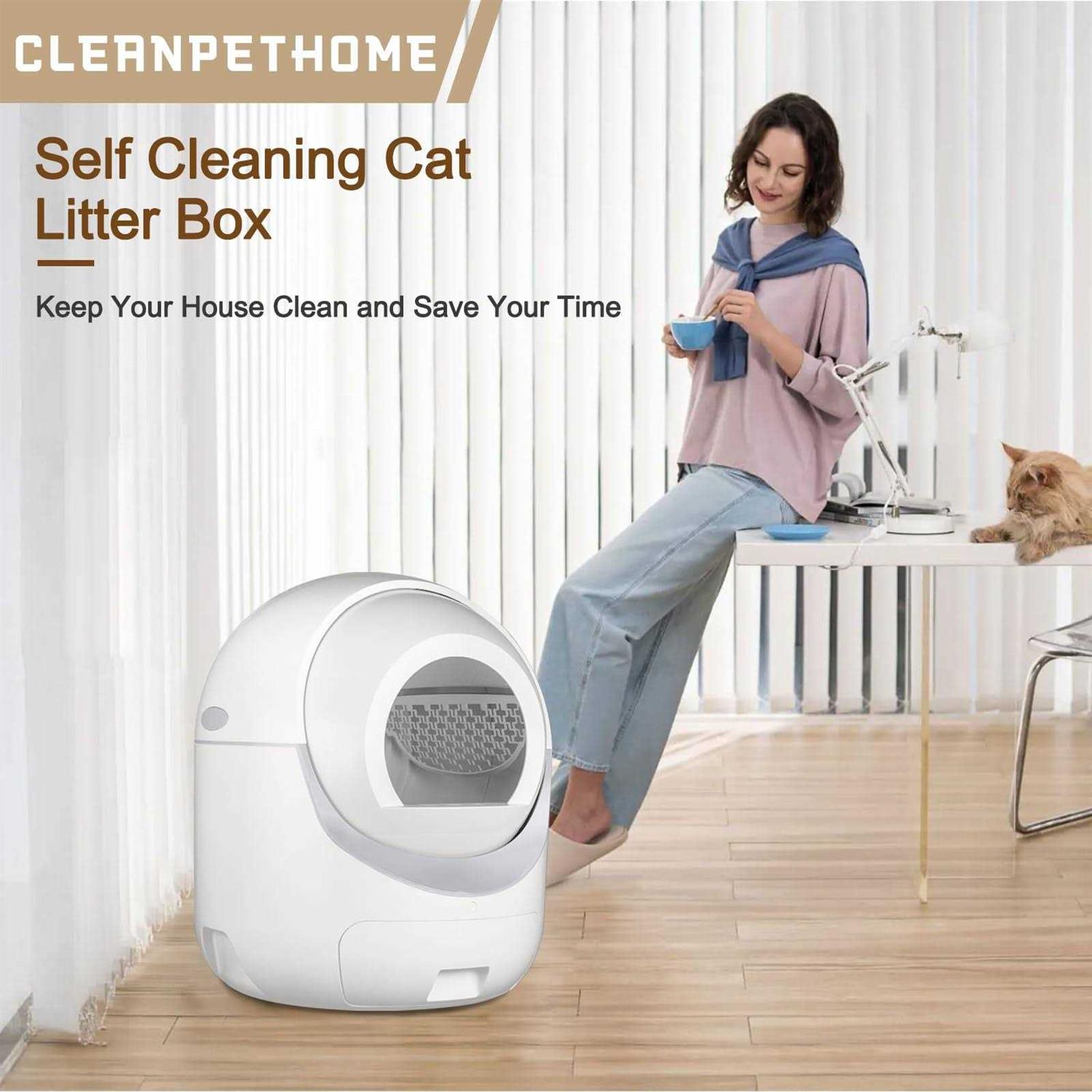 Cleanpethome Self Cleaning Cat Litter Box
