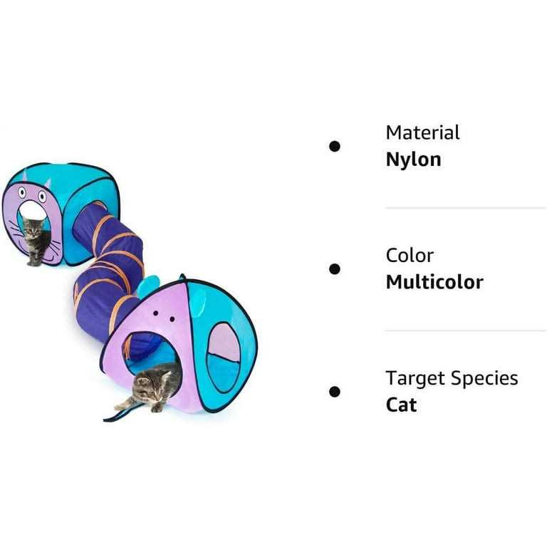 Eenk Cat Toy Tunnel and Cubes Bundle Interactive Crinkle Collapsible Tube and Foldable Cubes Playground for Pet, Cats and Puppy