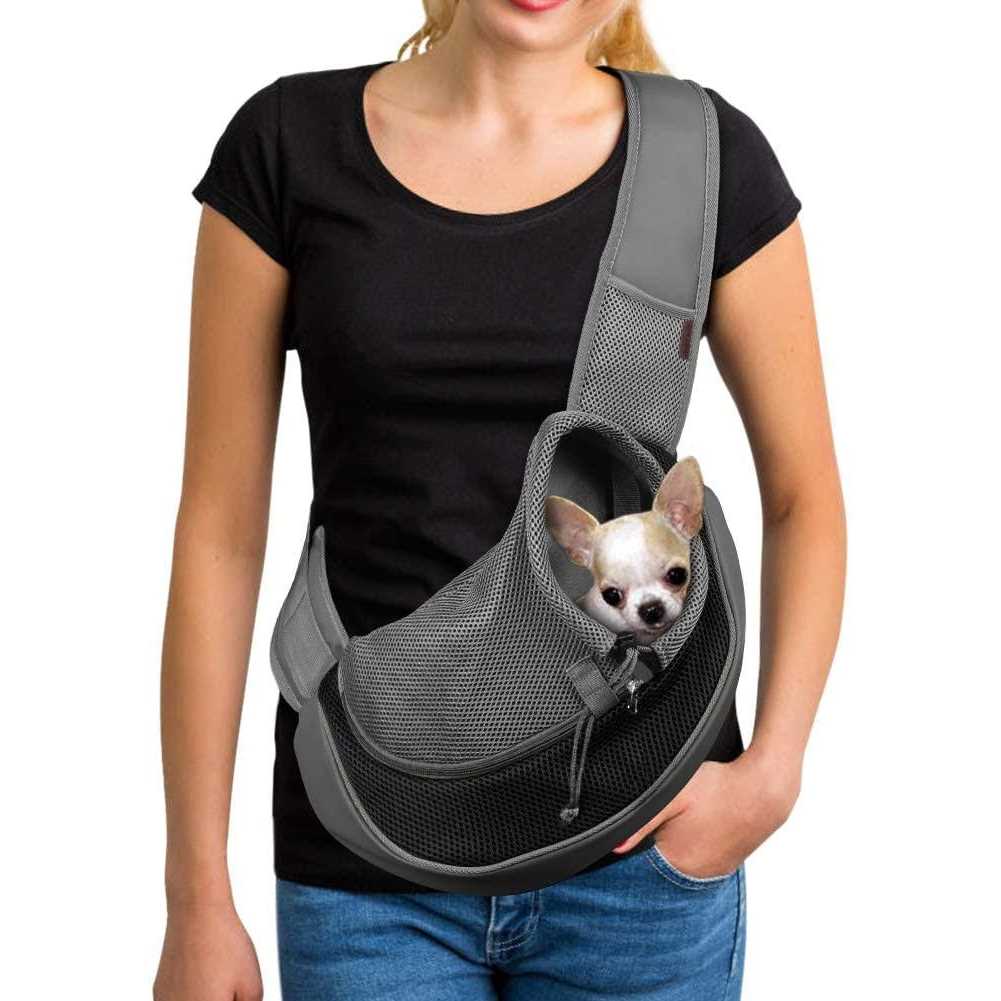 Yudodo Pet Dog Sling Carrier Breathable Mesh Travel Safe Sling Bag Carrier for Dogs Cats