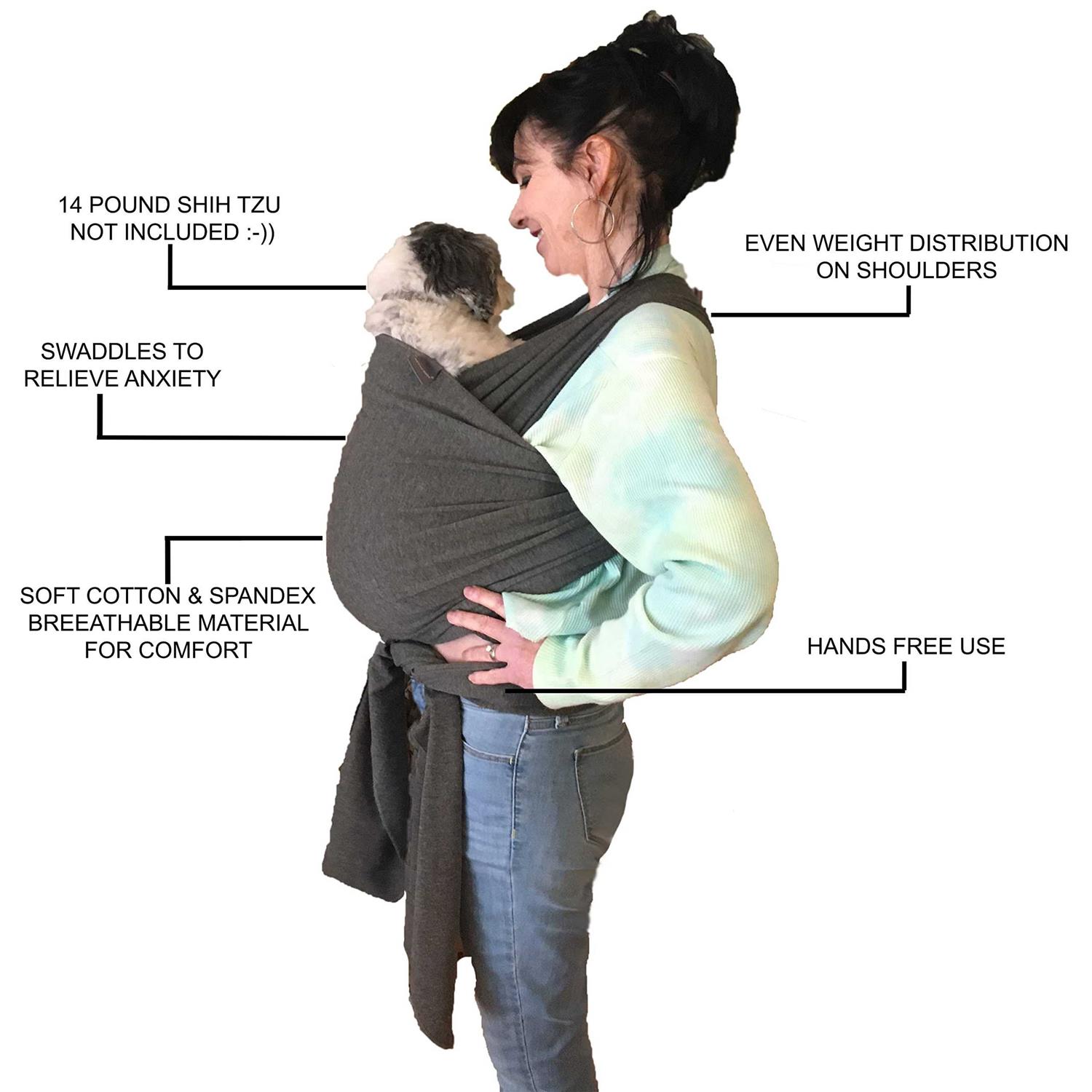 Puppy Pouch Pet Carrier Sling Front Adjustable Hands Free Front Facing Dog Pouch