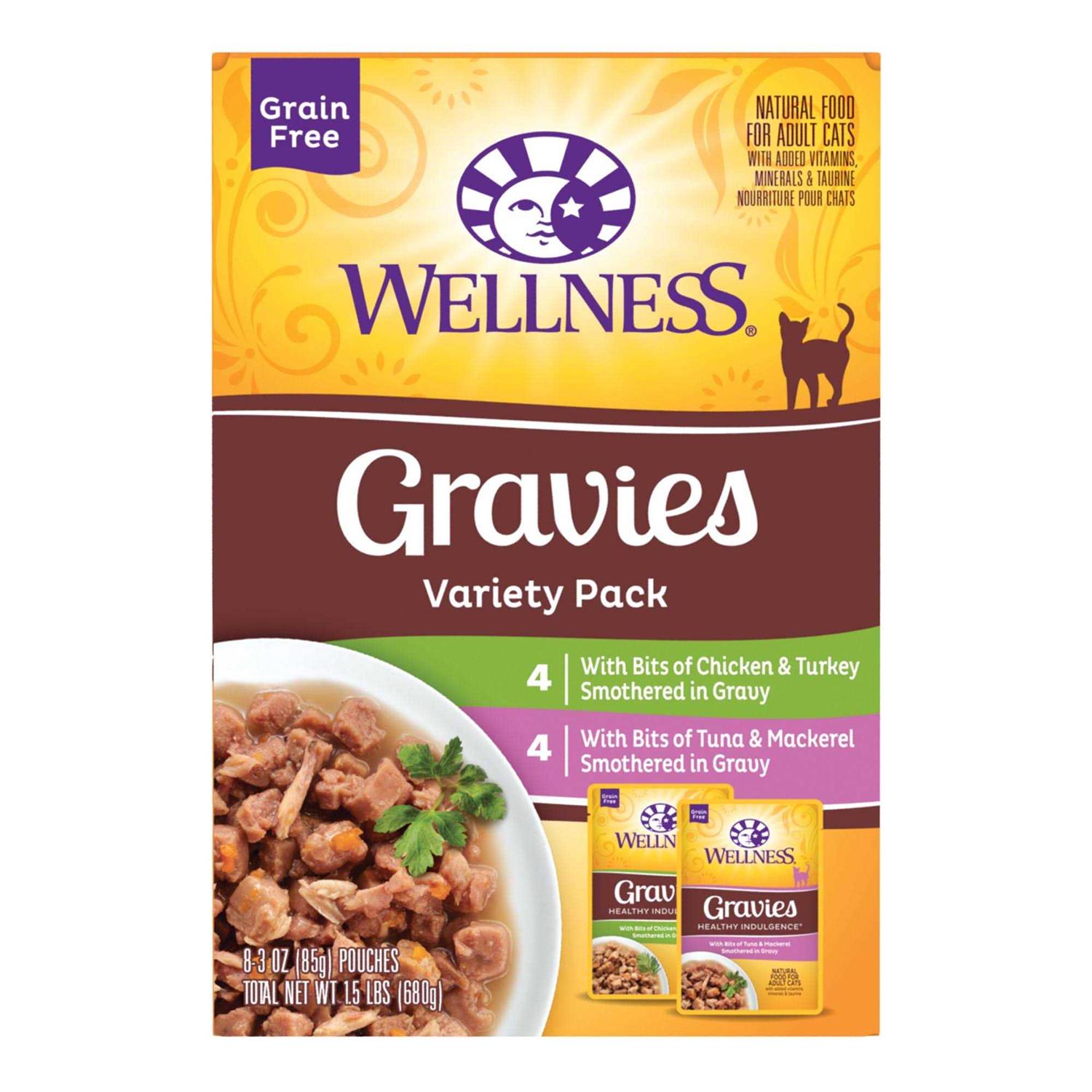 Wellness Healthy Indulgence Grain-Free Gravies Variety Pack Wet Cat Food Pouch