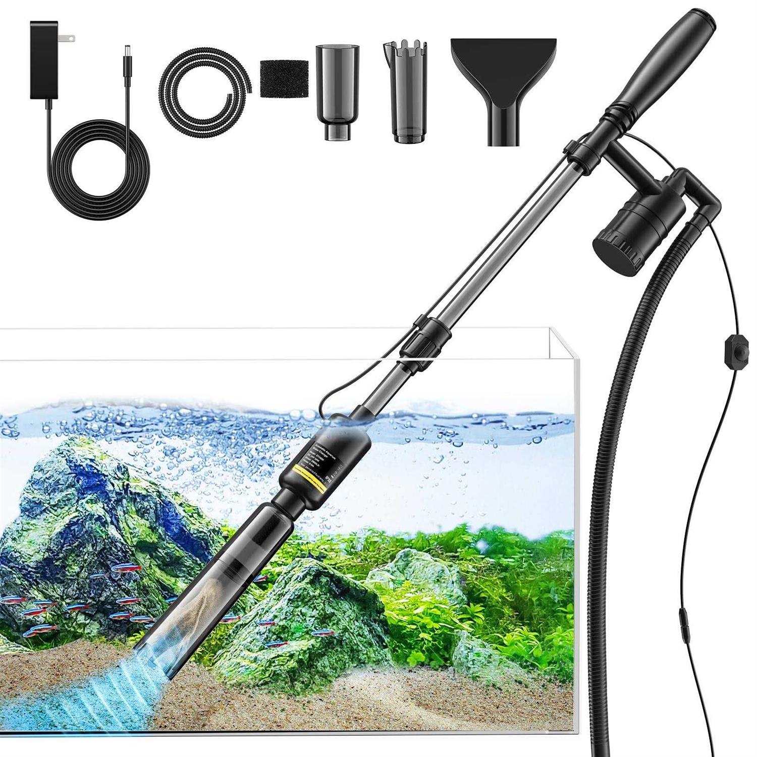 Mildhug Fish Tank Cleaner Aquarium Gravel Cleaner 530GPH/32W Electric Fish Tank Cleaning Tools