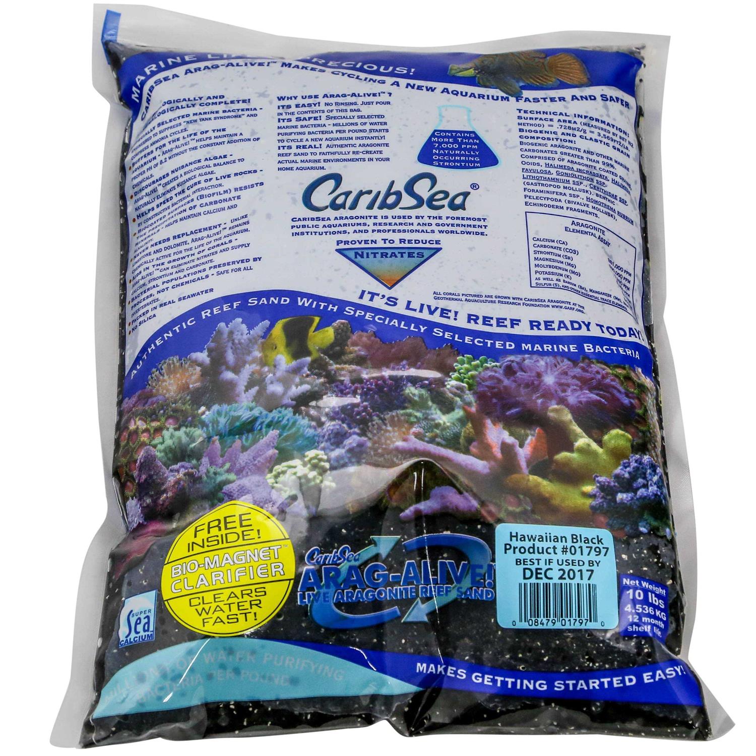 CaribSea Arag-Alive Hawaiian Black Aquarium Sand