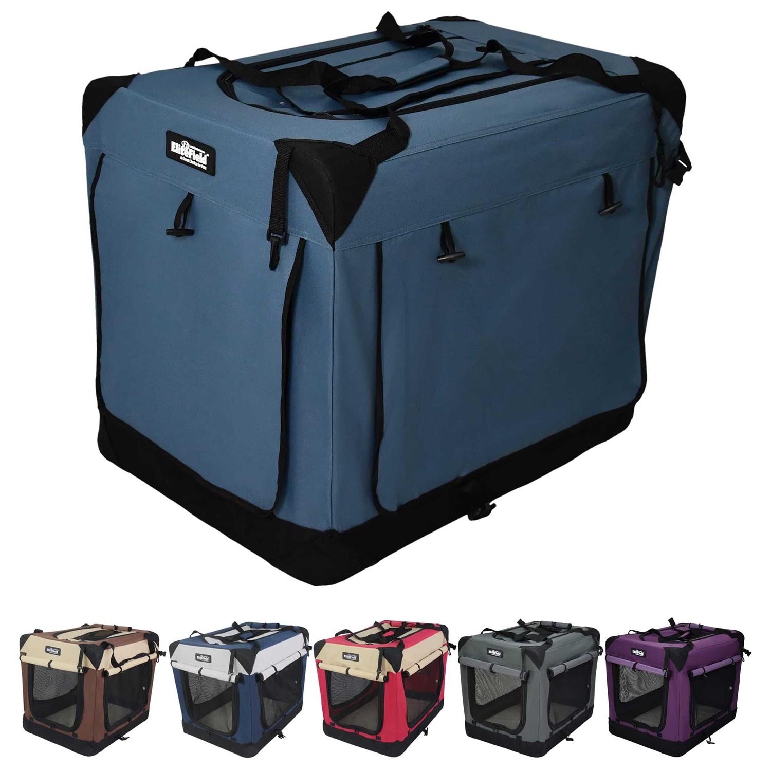 EliteField 3-Door Folding Soft Dog Crate Indoor & Outdoor Pet Home Multiple Sizes and colors Available