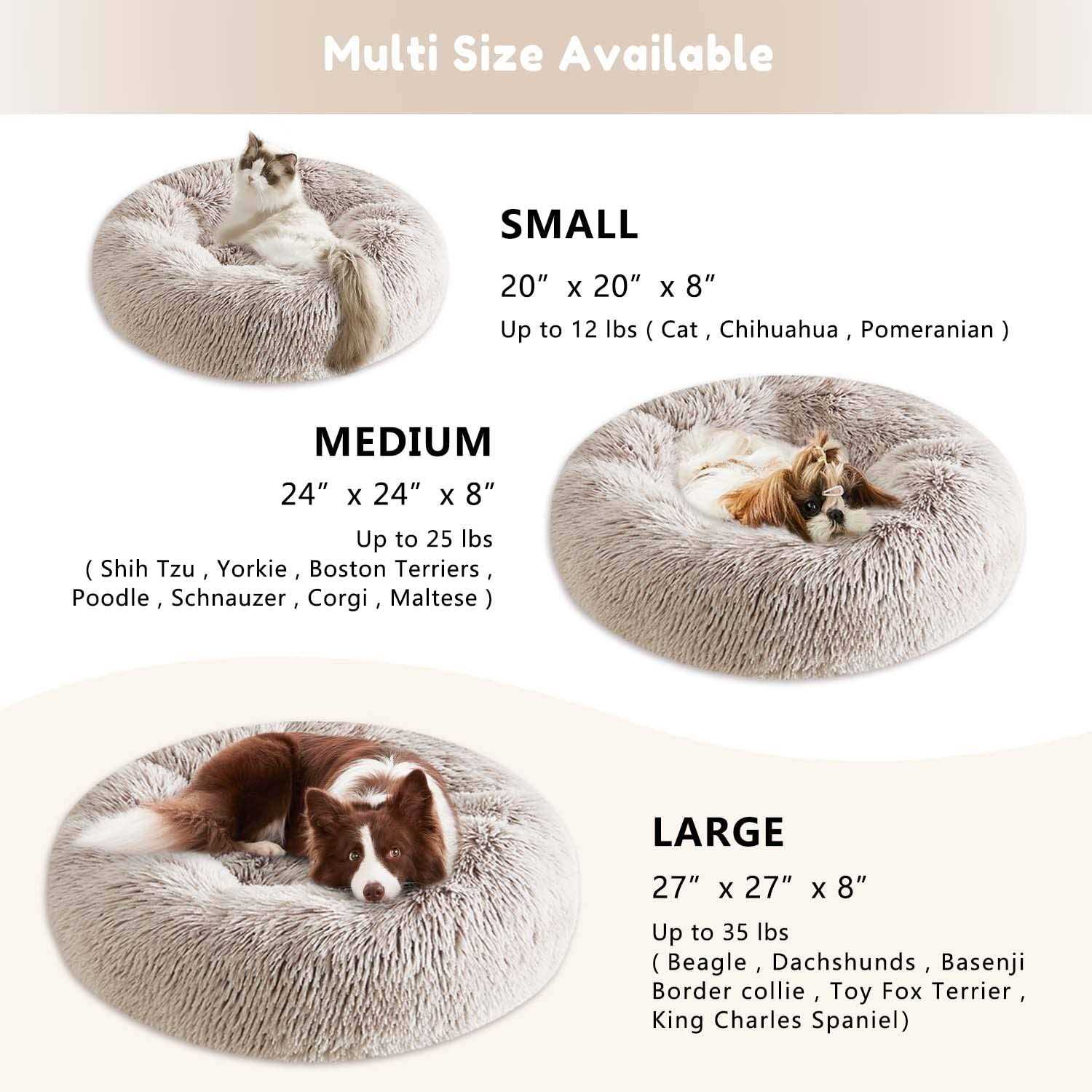 WESTERN HOME WH Western Home Faux Fur Dog Bed & Cat Bed Original Calming Dog Bed for Small Medium Large Pets
