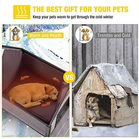 aivituvin Insulated Large Dog House with Liner Inside Iron Frame AIR81-IN