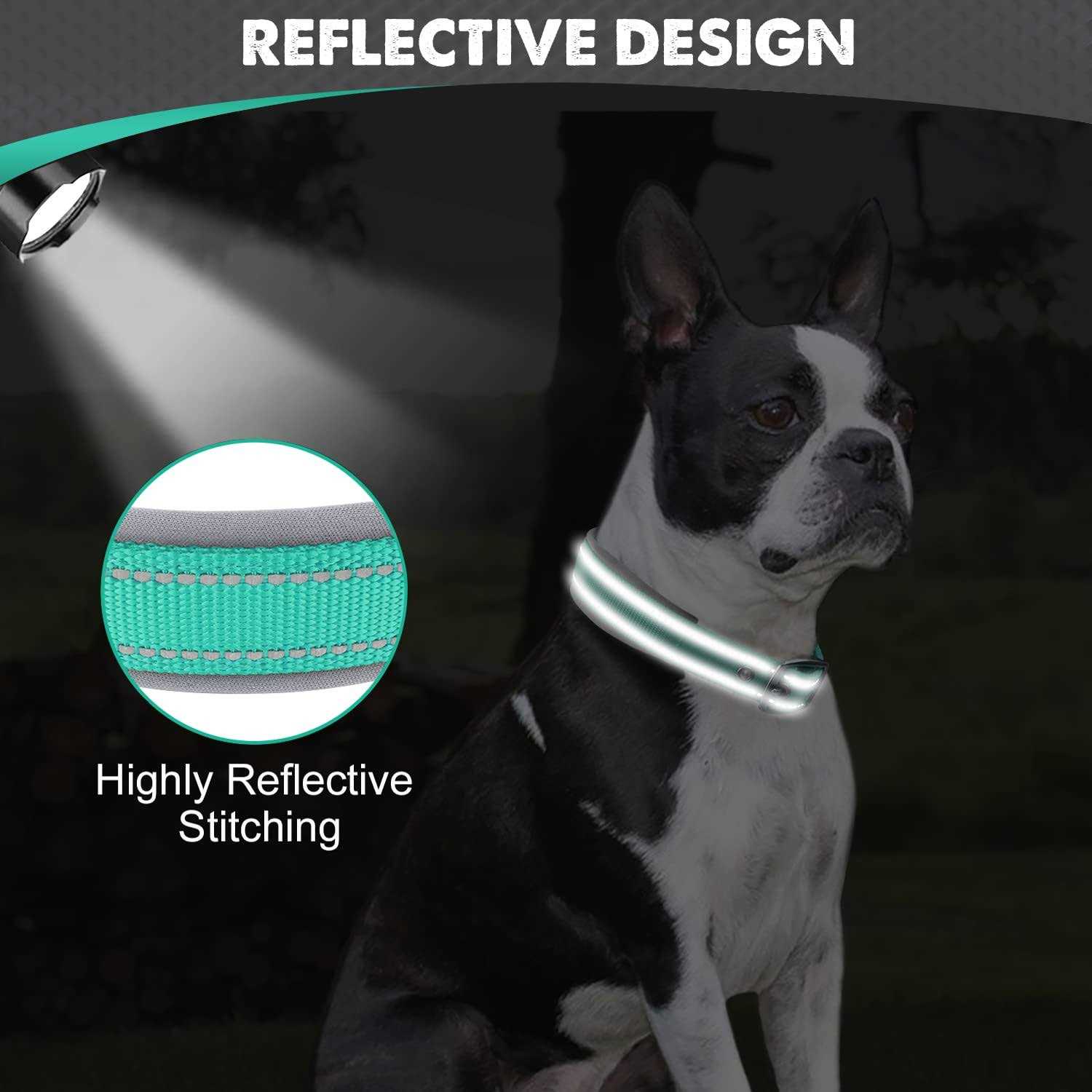 Joytale Reflective Dog Collar,Soft Neoprene Padded Breathable Nylon Pet Collar Adjustable Dogs